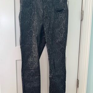 White House Black Market Gray Snake Print Skinny Pants
